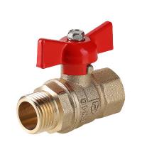 Кран шар. СТАНДАРТ для подключения датчика температуры, рукоятка бабочка, 1/2