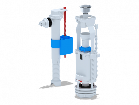 Арматура боковая 1/2 пласт.резьба  кноп.хром (WC8010C)