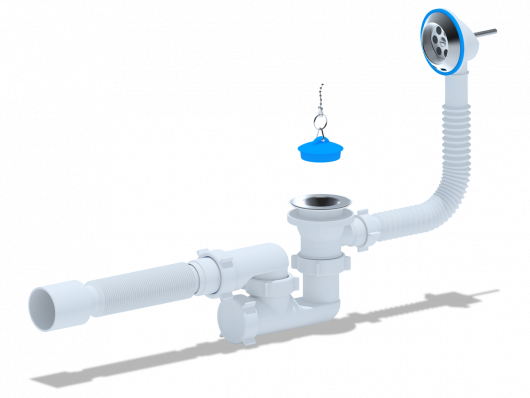 Сифон Ани д/в клик-клак; с вып. и пер. г/т 375*40*50 регулируемый (ЕC255)