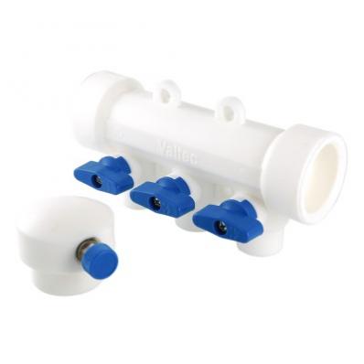 Коллектор PPR с отсечными кранами 40 вн. х 5 вых. 20 вн.