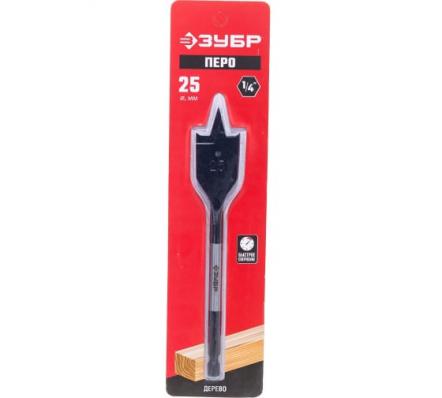 ЗУБР 25x152мм, Сверло перовое по дереву, с боковыми подрезателями