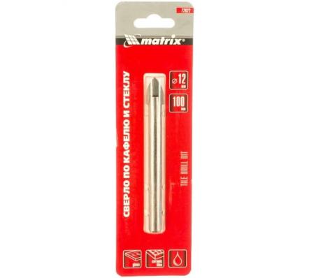 Сверло по керамической плитке, 12 мм, цилиндрический хвостовик Matrix