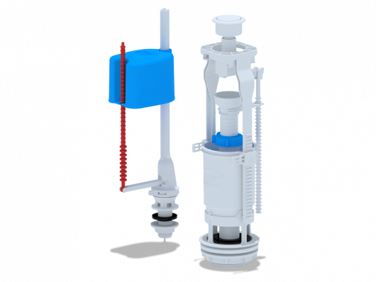 Арматура нижняя 1/2 пластик эконом   кнопка белая