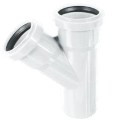 Тройник НПВХ (PVC-U) 50*50*87  ВК ШУМЭКС  ГОСТ 32412-2013 ХЕМКОР