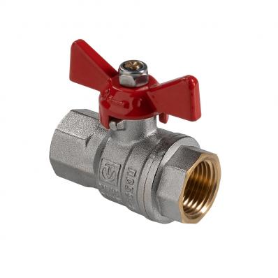 Кран шаровый полнопроходной, ГОСТ, рукоятка-бабочка  Дн 15 вн.-вн.