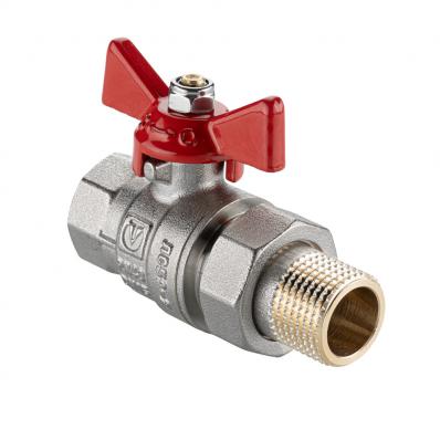 Кран шаровой BASE-ГОСТ  со сгоном с рукояткой-бабочкой вн.-нар. DN25, PN40, 1