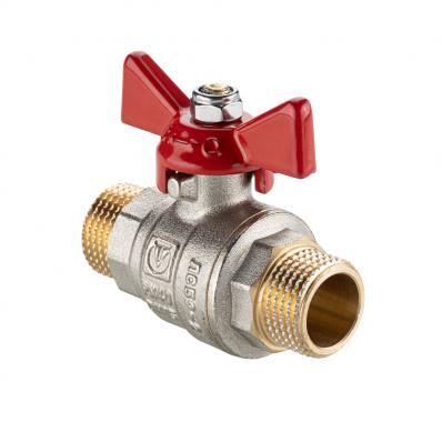 Кран шаровой BASE-ГОСТ полнопроходной с рукояткой-бабочкой нар.-нар. DN20, PN40, 3/4